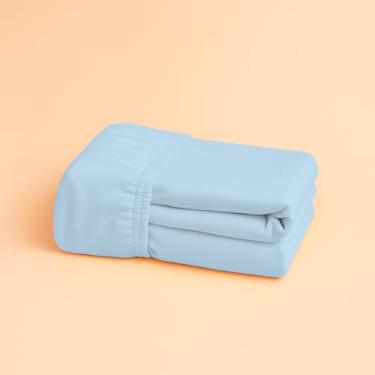 Imagem de Lençol Avulso Com Elástico Toque Macio Micro Percal Arte Cazza Azul Marinho Solteiro