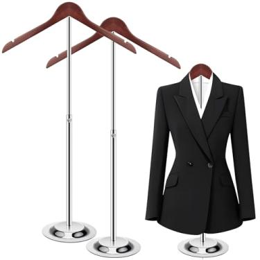 Imagem de Suporte de exibição de camiseta para vendedores, forma de vestido ajustável, manequim torso, suporte portátil de madeira para pendurar, cabide flexível para roupas, camiseta, jaqueta, casaco, altura