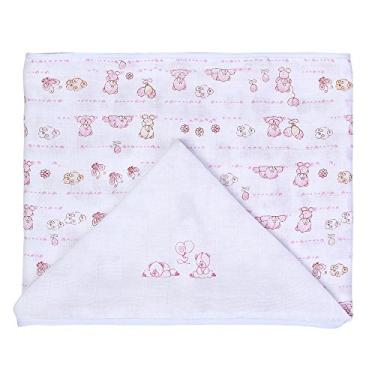 Imagem de Toalha de Fralda Baby Estampada com Capuz, Papi Textil, Rosa