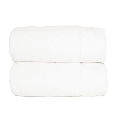 Imagem de Kit 2 Toalhas de Banho Grandes e Macias 100% Algodão Premium Eleganz 530g Alta Absorção e Conforto (2 Branco)