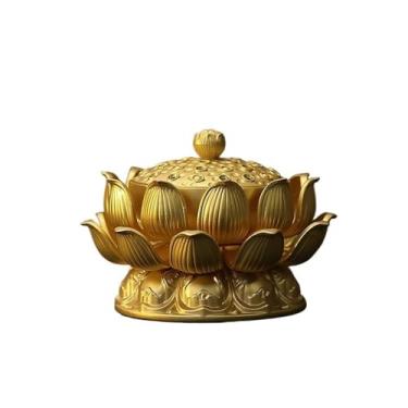 Imagem de Porta-incenso decorativo Porta-incenso de liga Lotus Creative Incense Burner para uso doméstico em salas de estar, corredores e escritórios.