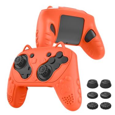 Imagem de Silicone Switch 2 Pro Controller Case, Softshell Cover Compatible Nintendo Switch 2 Pro Controller with 6 Thumb Grip, Shock-Resistant Gamepad Sleeve, Ergonomic Comfort Grip Design - Orange