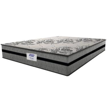 Imagem de Colchão Casal Queen Gazin Com Molas Ensacadas Rubi 158x198x32cm Cinza/preto - Suporta Até 120 Kg Cinza