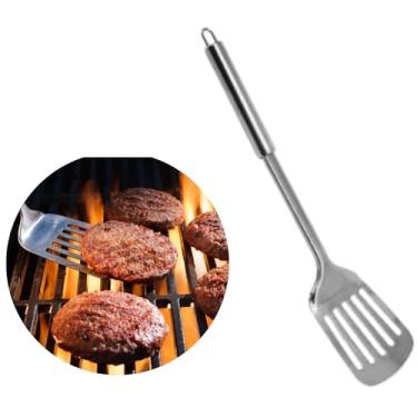 Imagem de Espatula de Inox para Hamburguer Lanche Grande com Alça Utensilio de Cozinha 34cm Aço Inox