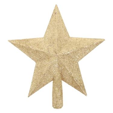 Imagem de Toyvian Estrela de Natal para O Topo da Árvore, Enfeite de Estrela de Cinco Pontas Com Glitter E Pentagrama Vazado para Decoração de Natal, Dourada, 20 Cm (8 Polegadas)