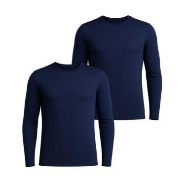 Imagem de Kit 2 camisa térmica marinho blusa masculina manga longa segunda pele 