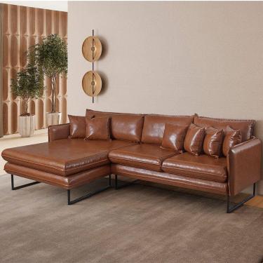 Imagem de Sofá Jade Com Chaise Lateral Esquerda 2,84m Corino