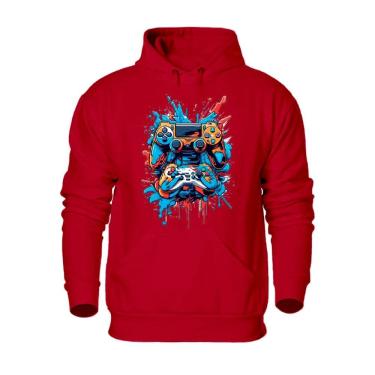 Imagem de Blusa de Frio Masculina Com Bolso Canguru Punho e Capuz Flanelada Cordao Ajustavel