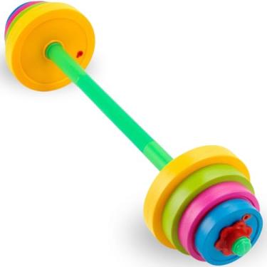 Imagem de Liberty Imports Kids Barbell Weight Set - Adjustable Workout Toy Equipment for Children Pretend Play Exercise - Toddler Beginner Gym, Fitness, Weightlifting and Powerlifting (32 inches), multicol