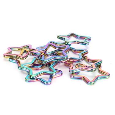 Imagem de RiToEasysports Chaveiro de Pentagrama de Ferro, Suprimentos Diy, Anel de Corrente Decorativo Bonito e Necessário para Uso Doméstico [10 peças]