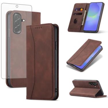 Imagem de Asuwish Capa carteira flip para celular Samsung Galaxy A36 5G com protetor de tela de vidro temperado, fecho magnético, capa fólio, compartimento para cartão de crédito, suporte, acessórios para