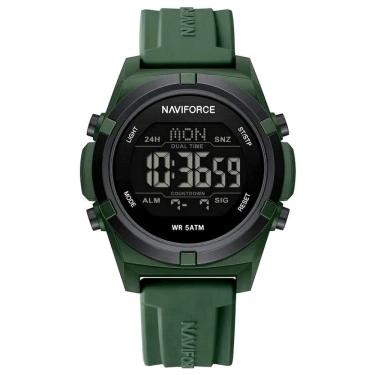 Imagem de relógio masculino quartzo esportivo 50m a prova d´agua LCD dupla exibição