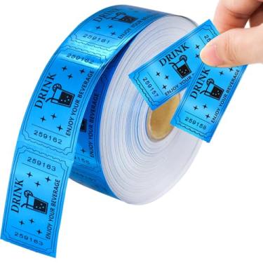 Imagem de Ceiba Tree 1000 peças de bilhetes de sorteio azul rolo único bilhetes de bebida para eventos, carnaval, festa, casamento, entretenimento