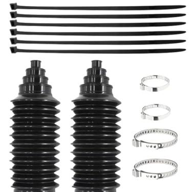 Imagem de UHANBUT 2 peças de silicone cremalheira e pinhão, conjunto de bota interna impermeável e à prova de poeira com braçadeiras C e braçadeiras de cabo, botas de pinhão de polaina, acessórios de proteção