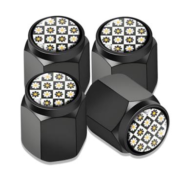 Imagem de 4 peças de tampas de haste de válvula de pneu, ajuste universal de alumínio para carros, caminhões, SUVs, motocicletas, bicicletas, acessórios de decoração de roda, haste de válvula, capas à prova de