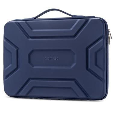 Imagem de DOMISO Capa para laptop de 35.6 cm com alça à prova de choque bolsa para computador à prova d'água EVA protetora para laptop HP Dell Asus Lenovo de 14 polegadas, azul escuro