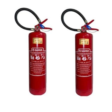 Imagem de Kit 2 Extintor 6kg Abc 5 Anos + 2 Placas De Sinalização + 2 Suportes de Parede