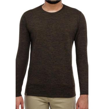 Imagem de Camiseta Slim Masculina Manga Longa Ogochi 006534011 Marrom-Masculino