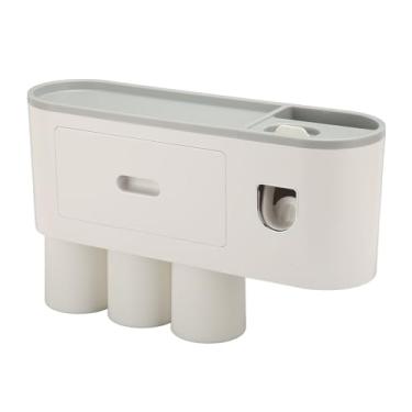 Imagem de Generic Organizador de Escova de Dentes, Fácil de Limpar, Versátil, Suporte de Armazenamento de Escova de Dentes, Suporte de Parede para Banheiro (3 xícaras)