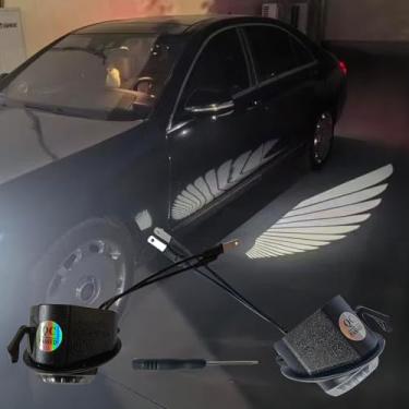 Imagem de LQYTQQ Conjunto de 2 peças de projetor retrovisor lateral com logotipo Ghost Shadow Puddle com logotipo de asa de anjo compatível com GMC Sierra 1500, 2500HD, 3500HD, Yukon e Yukon XL 2014-2024 anos