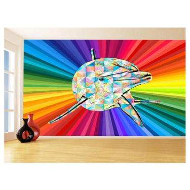 Imagem de Papel De Parede 3D Animais Pop Art Golfinho Cor 3,5M Pxa286 - Você Dec
