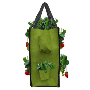 Imagem de Sacos de plantio - Suporte respirável de vegetais - Sacos de feltro para plantio de morango, para batatas, cebolas, taro, cenouras, pátio, varanda, pátio, quintal, campus, comunidade