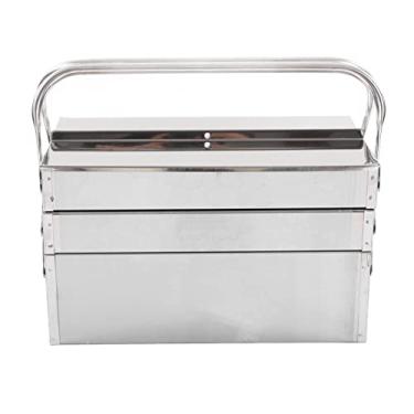 Imagem de Mavaol Caixa de ferramentas portátil, 5 bandejas retráteis, caixa de ferramentas em cantilever de aço inoxidável, compacta e dobrável, armazenamento resistente para garagem e canteiro de obras (350)