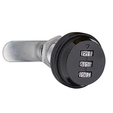 Imagem de Fechadura de caixa de correio, gabinete de arquivo, senha com 3 mostradores, liga de zinco antifurto para vestir, armário, gaveta, caixa de academia, 20 mm - ouro (preto 30 mm)