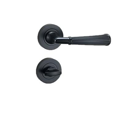 Imagem de Maçaneta de porta fechadura invisível maçaneta de porta única maçaneta de porta sem chave para quarto banheiro sala de estudo corredor armário fechadura de porta com alça (cor: preto tipo A)