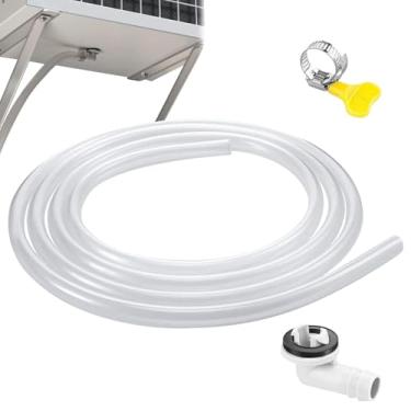 Imagem de Kit de mangueira de drenagem CA portátil, kit de drenagem de ar condicionado de janela - Acessórios de drenagem com braçadeira e conector de mangueira para janelas portáteis AC internas mini unidades