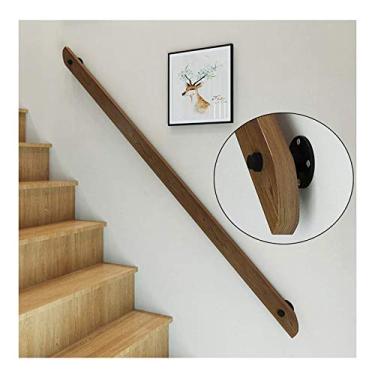 Imagem de Corrimão de escada de madeira antiderrapante para casa contra a parede para ambientes internos de sótão para idosos corrimãos de suporte de corredor (1,8 m a 6 m) (tamanho: 1,8 m)