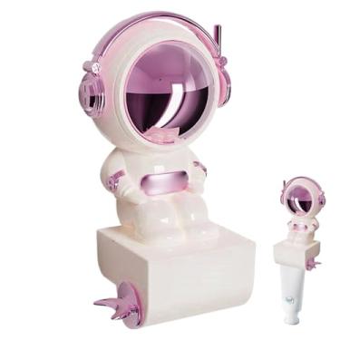 Imagem de Espremedor de pasta de dente - Dispensador de pasta de dente com sucção de astronauta, dispensador resistente, suporte de creme para as mãos, lavagem facial, para crianças, adultos, casa de banho