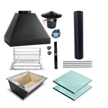 Imagem de Kit Churrasqueira gourmet 90CM - PRETO - S. GRILL