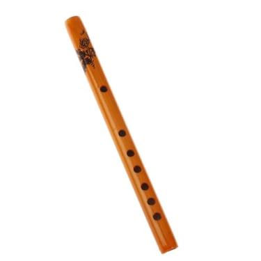 Imagem de Flauta de bambu de madeira, 1 flauta chinesa tradicional de 6 furos, instrumento musical de madeira, adequado para iniciantes