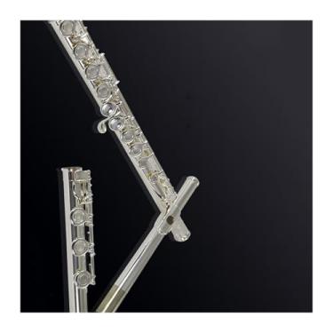 Imagem de Flauta de instrumento de flauta 17 furos abertos e fechados flauta banhada a prata dupla finalidade 16 furos C Tune cobre branco (D)