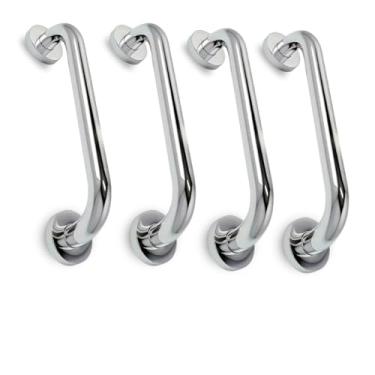 Imagem de kit 4 Barra Apoio 40cm Suporte Para Banheiro Corrimão Aço Inox- Anti-Queda para Idosos - Suporte Fixo para Box e Área do Vaso(4 Barras)
