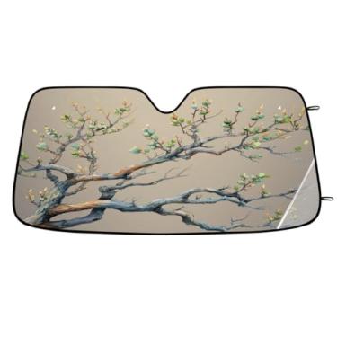 Imagem de Para-brisa dianteiro do carro, pára-sol, árvore, arte, planta, dobrável, leve, para janela, para-sol, blocos de cobertura de para-brisa de verão, raios UV, mantém o carro fresco, viseira de para-brisa