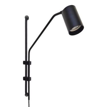 Imagem de Arandela Articulada Turim Preto Texturizado e Cabo Com Interruptor - T