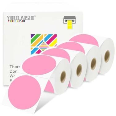 Imagem de YOULAISHI Etiquetas de pontos com codificação de cores de 7,6 x 7,6 cm, à prova d'água, impressão térmica, 2000 peças, adesivos redondos para escritório, casa, garagem, adesivos DIY, códigos de barras