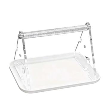 Imagem de Ｂｅｓｇａ Poleiro de mesa para pássaros, suporte para afiar bicos e garras, com bandeja para higiene, ideal para canários, araras, conures e outros pássaros de, Branco