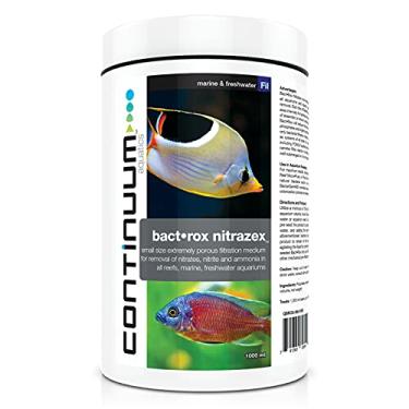 Imagem de Continuum Aquatics Bact Rox Nitrazex – Pequeno meio de filtragem porosa para remover nitratos, nitrito e amônia em recifes, água salgada marinha e aquários de água doce, 1000 ml
