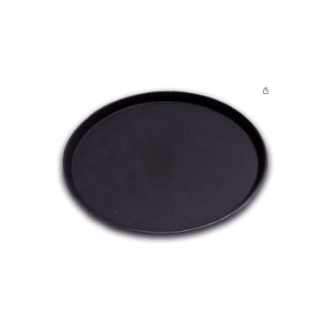 Imagem de Bandeja Redonda Antiderrapante, 40cm Diâmetro, Plástica, Preta, para Restaurantes e Bares