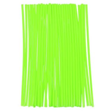 Imagem de 72 peças de capas de raio de plástico de 0,5 cm universal para bicicleta suja envoltórios de pele de bicicleta motocicleta ciclismo decoração de roda raios para aros de 20 a 53 cm, verde fluorescente