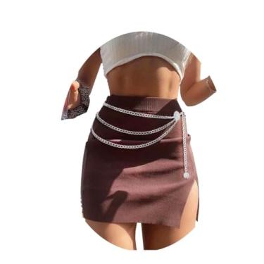 Imagem de Cintos de corrente femininos fashion plus size cinto de corrente dourado prata cinto de cintura corrente de barriga cinto de corpo corrente para vestido, 37 inch, Metal não precioso, Sem Pedra
