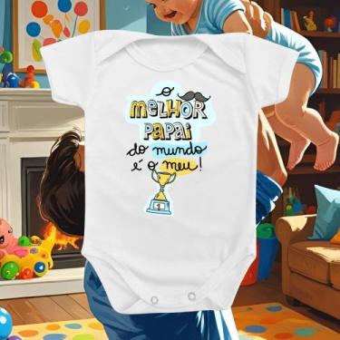 Imagem de Roupinha Body de Bebê O Melhor Pai do Mundo Menino Menina Presente Azu