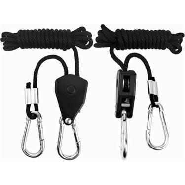 Imagem de 2 peças de cabide de corda ajustável para uso pesado de 1/20.3 cm para equipamentos de sala de luz de filtro de leque de plantas