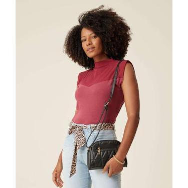 Imagem de Blusa Feminina Textura Sem Manga Marisa-24044, Vinho, G