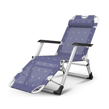 Imagem de YYBOES Espreguiçadeiras, espreguiçadeiras resistentes, móveis de jardim, cadeiras de acampamento e jardim, espreguiçadeiras dobráveis reclináveis à prova d'água de metal para escritório ao ar livre