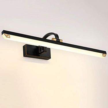 Imagem de Luminária de banheiro LED estilo vintage com espelho de maquiagem ajustável, cúpula de acrílico à prova d'água e antiembaçante, arandela para armário, luz quente, 41 cm