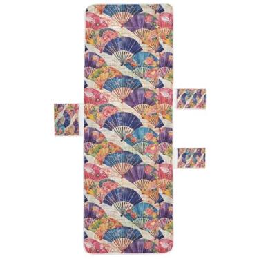 Imagem de STAYTOP Capa de toalha de cadeira de lounge estilo japonês, capa de espreguiçadeira macia, capas de cadeira de praia com bolsos para jardim ao ar livre, pátio, pátio, banhos de sol, gramado, 215 x 76